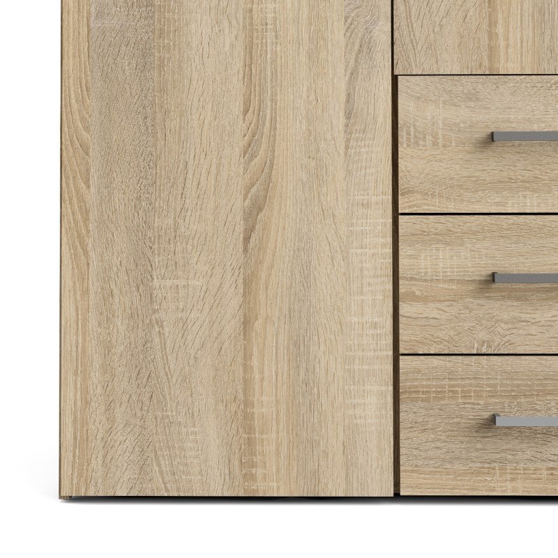 Space ντουλάπα με 4 πόρτες και 3 συρτάρια 154x49,5x200,4εκ. Δρυς