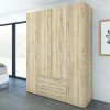 Space ντουλάπα με 4 πόρτες και 3 συρτάρια 154x49,5x200,4εκ. Δρυς