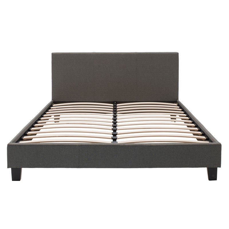 Κρεβάτι Nevil pakoworld 150x200 με ύφασμα χρώμα ανθρακί