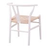 Καρέκλα Wishbone pakoworld rubberwood-σχοινί σε λευκή απόχρωση 53.5x57x74εκ