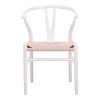 Καρέκλα Wishbone pakoworld rubberwood-σχοινί σε λευκή απόχρωση 53.5x57x74εκ