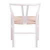 Καρέκλα Wishbone pakoworld rubberwood-σχοινί σε λευκή απόχρωση 53.5x57x74εκ