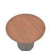 Βοηθητικό τραπέζι Dovel pakoworld mdf σε καρυδί-μαύρο μέταλλο Φ50x50εκ