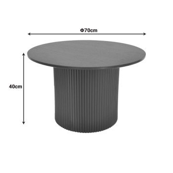Τραπέζι σαλονιού Dovel pakoworld mdf σε sonoma-μαύρο μέταλλο Φ70x45εκ