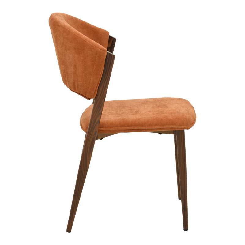 Καρέκλα Dolez pakoworld terracotta ύφασμα-πόδι καρυδί μέταλλο 49x58.5x82εκ