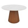 Τραπέζι Franzel pakoworld sintered stone σε όψη μαρμάρου-mdf σε φυσική απόχρωση Φ120x75εκ
