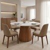 Τραπέζι Franzel pakoworld sintered stone σε όψη μαρμάρου-mdf σε φυσική απόχρωση Φ120x75εκ