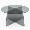 Τραπέζι σαλονιού Cleary pakoworld tempered 8mm γυαλί ανθρακί Φ70x45εκ