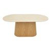 Τραπέζι Karlino pakoworld sintered stone σε όψη τραβερτίνας-mdf σε φυσική απόχρωση 180x90x76εκ