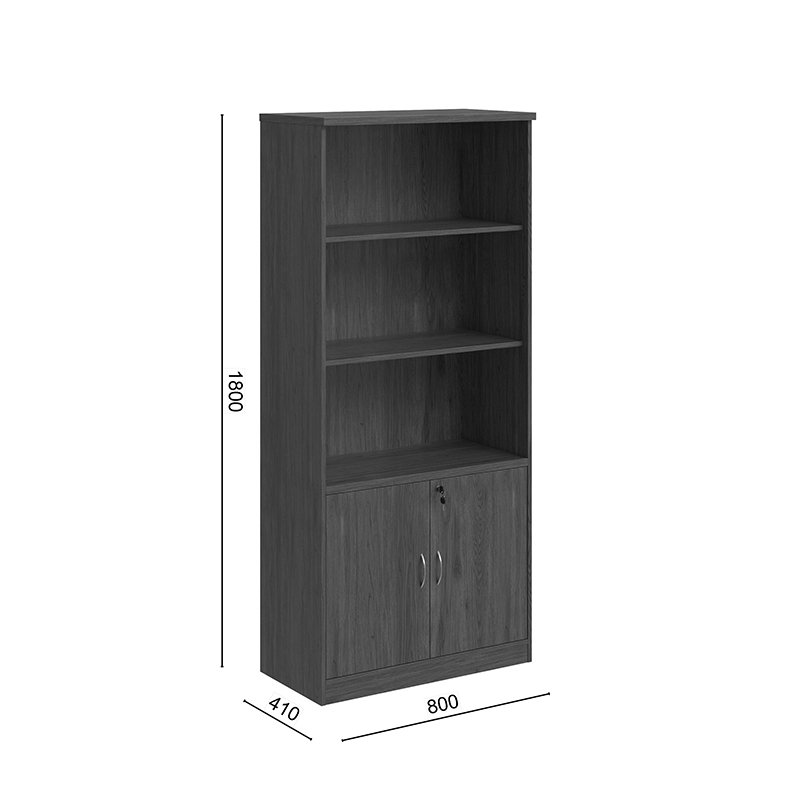 Βιβλιοθήκη γραφείου επαγγελματική Fesialo pakoworld wenge 80x40x180εκ