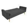 Καναπές-κρεβάτι Success pakoworld 3θέσιος βελούδο σε ανθρακί απόχρωση 190x80x84εκ