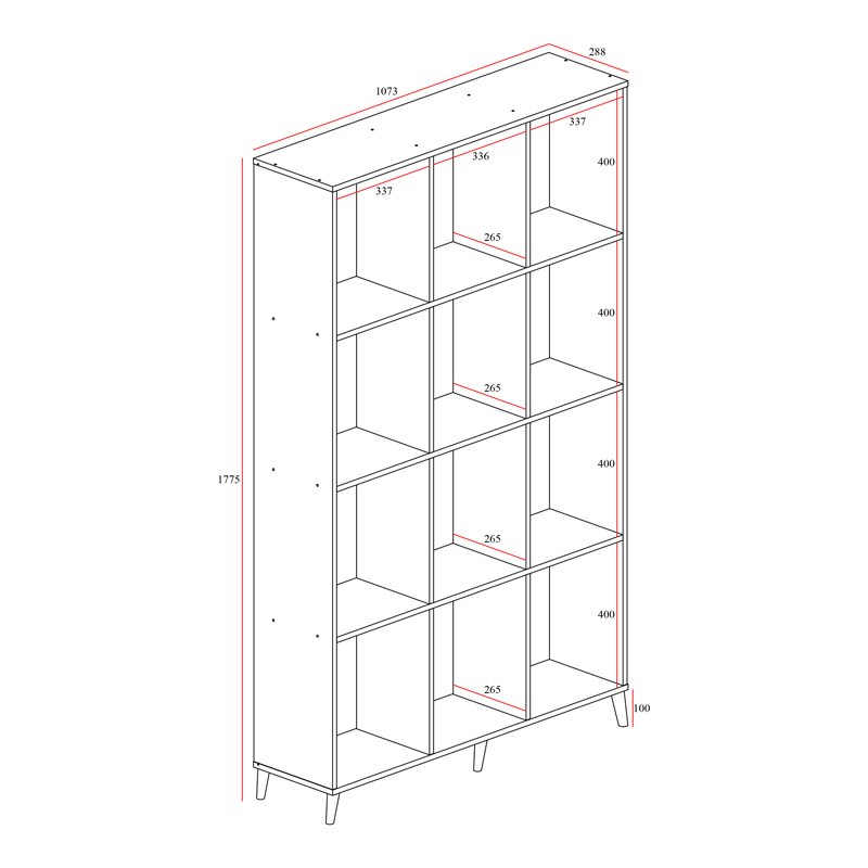 Βιβλιοθήκη FIRENZE pakoworld χρώμα sonoma 107x28,6x178εκ