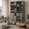 Βιβλιοθήκη Lucinda pakoworld γκρι oak 120x29.8x180.5εκ Βιβλιοθήκη Lucinda pakoworld γκρι oak 120x29.8x180.5εκ