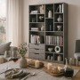 Βιβλιοθήκη Lucinda pakoworld γκρι oak 120x29.8x180.5εκ