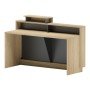 Γραφείο reception Lotus pakoworld σε φυσική-ανθρακί απόχρωση 160x60x105εκ
