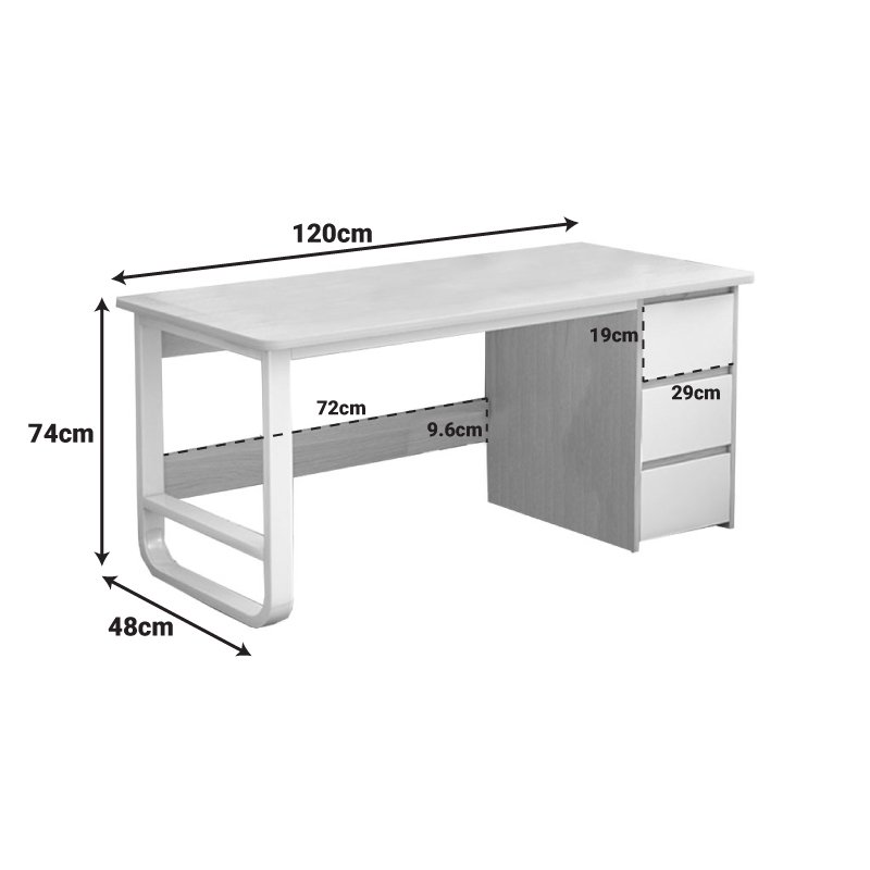 Γραφείο Salto pakoworld με συρταριέρα MDF φυσικό-λευκό 120x48x74εκ Γραφείο Salto pakoworld με συρταριέρα MDF φυσικό-λευκό 120x48x74εκ