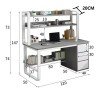 Γραφείο Soco pakoworld με ραφιέρα-MDF φυσικό-λευκό 120x50x147εκ