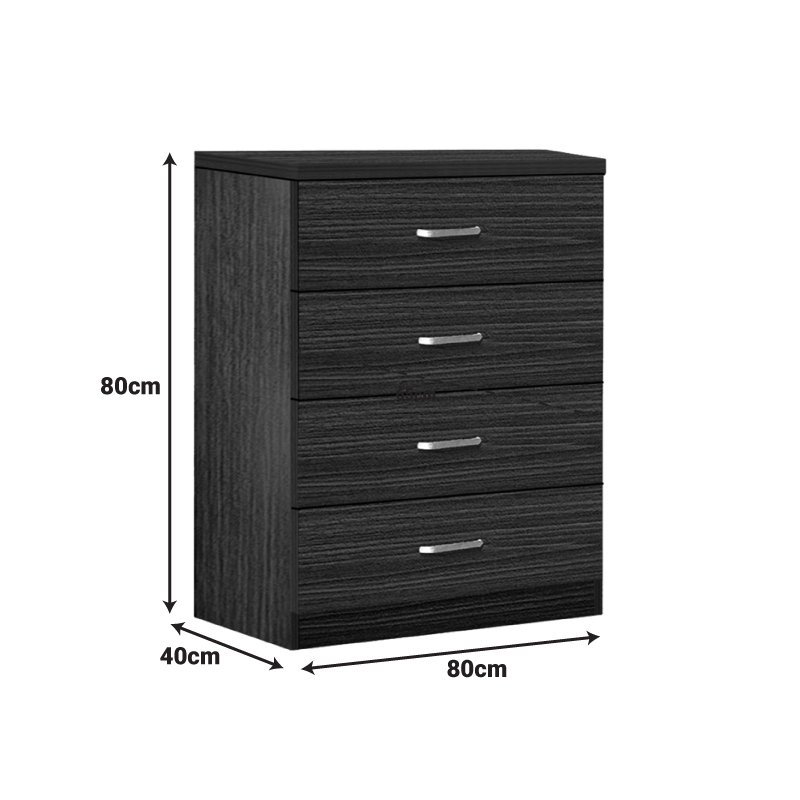 Συρταριέρα Killian pakoworld με 4 συρτάρια sonoma 80x40x80εκ