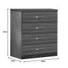 Συρταριέρα Killian pakoworld με 4 συρτάρια wenge 80x40x80εκ