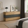 Συρταριέρα Sonlen pakoworld mdf σε ανθρακί-sonoma απόχρωση 120x40x72εκ