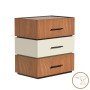 Κομοδίνο Sonlen pakoworld mdf σε καρυδί-μπεζ απόχρωση 60x40x66εκ