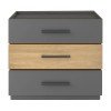 Κομοδίνο Sonlen pakoworld mdf σε sonoma-ανθρακί απόχρωση 60x40x66εκ