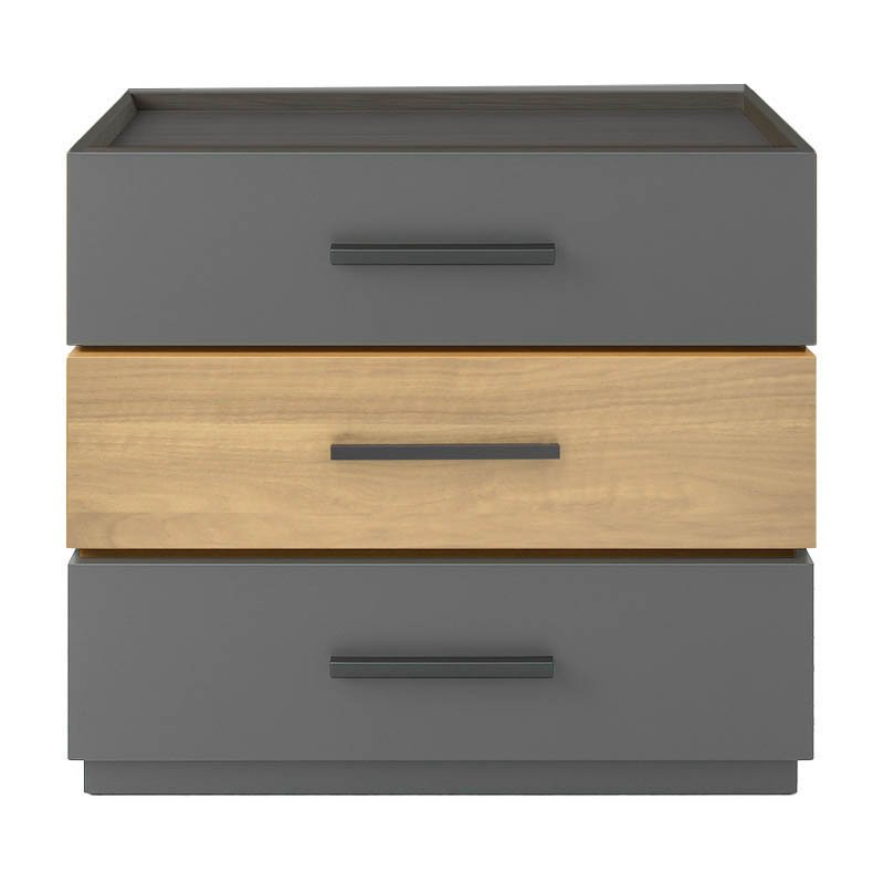 Κομοδίνο Sonlen pakoworld mdf σε sonoma-ανθρακί απόχρωση 60x40x66εκ