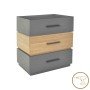 Κομοδίνο Sonlen pakoworld mdf σε sonoma-ανθρακί απόχρωση 60x40x66εκ