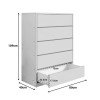 Συρταριέρα Kuanger pakoworld mdf σε λευκή απόχρωση 80x40x109εκ