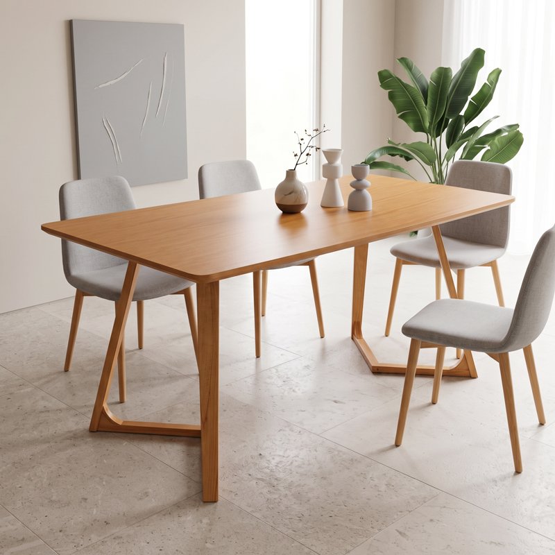 Τραπέζι Pendra pakoworld mdf επιφάνεια με πόδι ξύλο μασίφ σε sonoma απόχρωση 150x80x75εκ