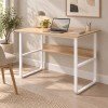 Γραφείο εργασίας Kela pakoworld mdf σε oak απόχρωση με λευκό μέταλλο 100x60x73εκ