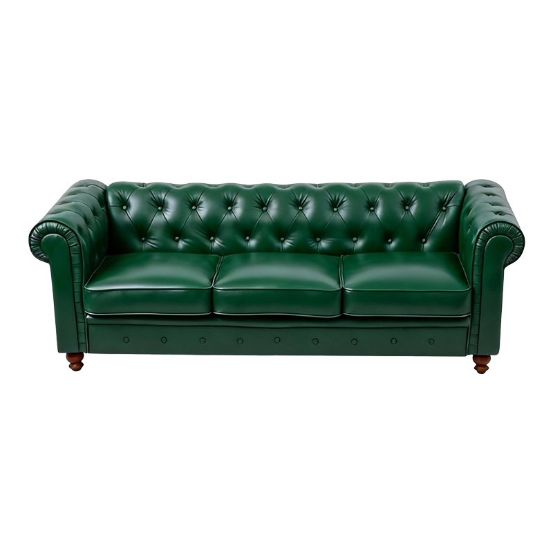 Kαναπές τριθέσιος τ. Chesterfield pakoworld pu κυπαρισσί 203x84x67εκ