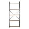Βιβλιοθήκη Manlo pakoworld oak με μαύρο μέταλλο 58.6x23.5x144εκ