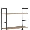 Βιβλιοθήκη Manlo pakoworld oak με μαύρο μέταλλο 58.6x23.5x144εκ