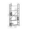 Βιβλιοθήκη Manlo pakoworld μαύρο μέταλλο 58.6x23.5x144εκ