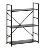 Βιβλιοθήκη-ραφιέρα Manlo pakoworld μαύρο μέταλλο 58.6x23.5x80εκ