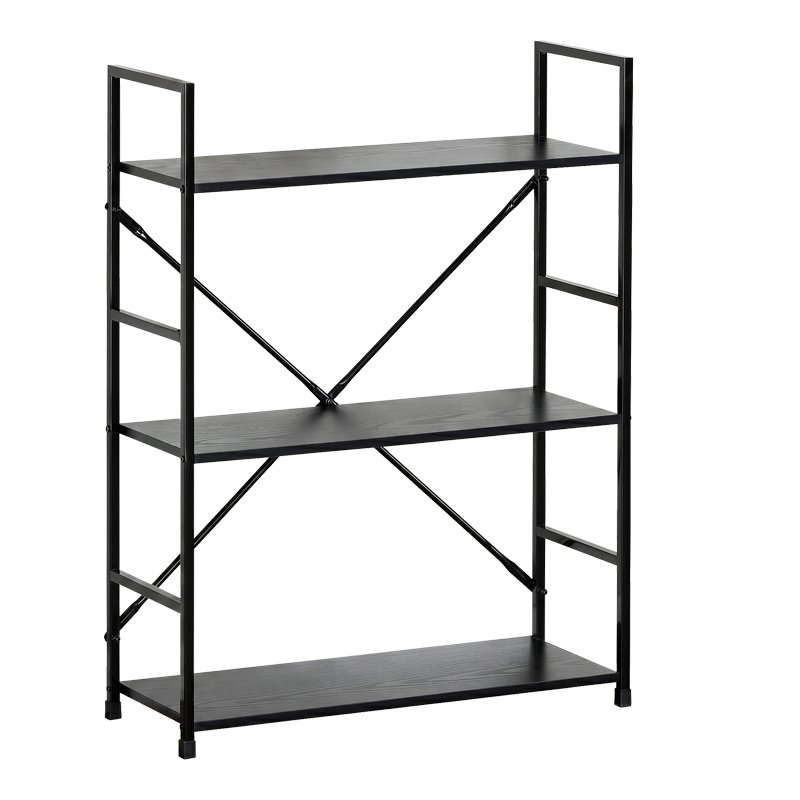 Βιβλιοθήκη-ραφιέρα Manlo pakoworld μαύρο μέταλλο 58.6x23.5x80εκ