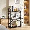 Βιβλιοθήκη-ραφιέρα Manlo pakoworld μαύρο μέταλλο 58.6x23.5x80εκ