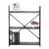 Βιβλιοθήκη-ραφιέρα Manlo pakoworld μαύρο μέταλλο 58.6x23.5x80εκ
