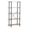 Βιβλιοθήκη Nebranzo pakoworld oak με μαύρο μέταλλο 80x34x155.3εκ