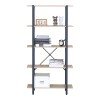 Βιβλιοθήκη Nebranzo pakoworld oak με μαύρο μέταλλο 80x34x155.3εκ