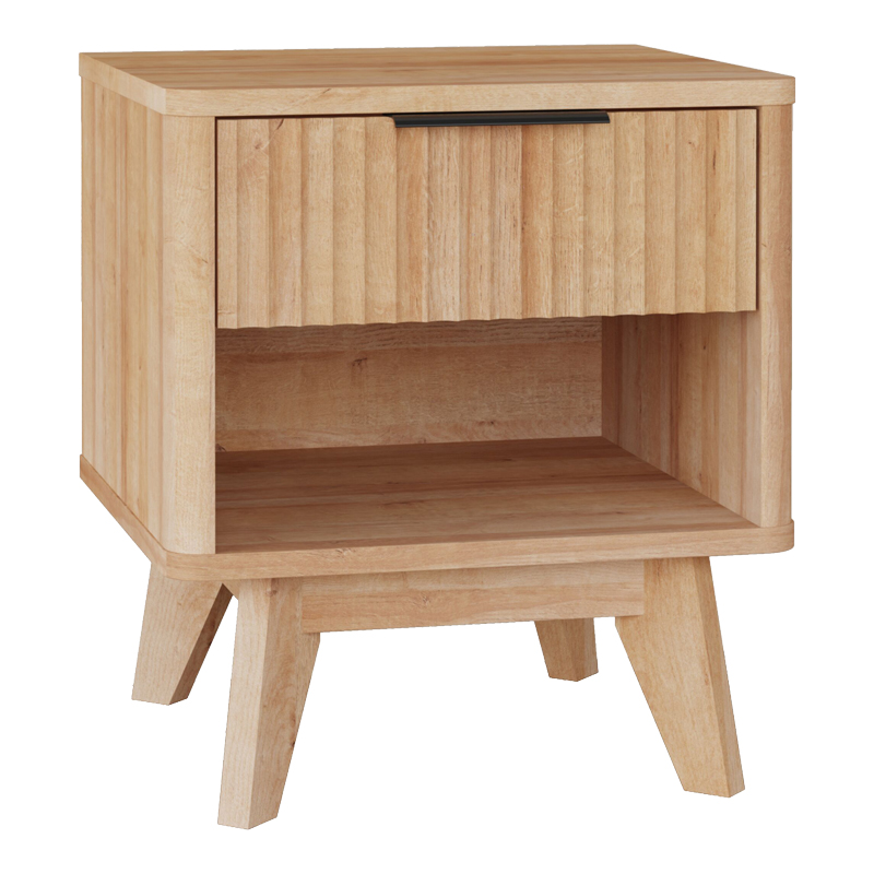 Κομοδίνο Hamea pakoworld mdf σε φυσική απόχρωση 45x39.5x50.2εκ