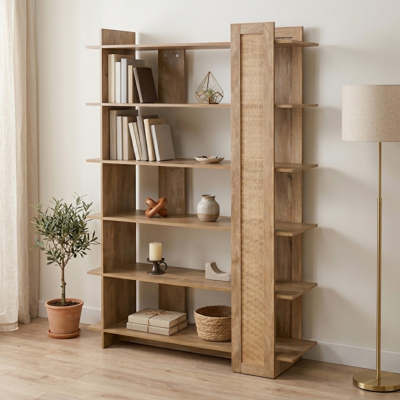 Βιβλιοθήκη Oslo pakoworld sonoma 100x32x146.5εκ