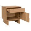 Κομοδίνο Jenfia pakoworld mdf σε φυσική απόχρωση 48x39x50,5εκ