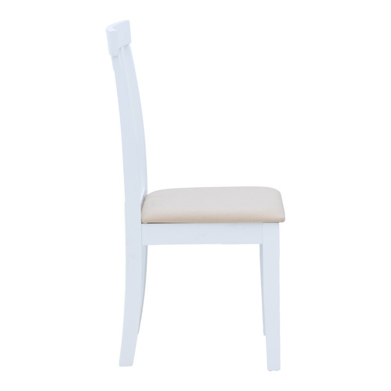 Καρέκλα Houston pakoworld rubberwood σε λευκή απόχρωση 40x49x94εκ