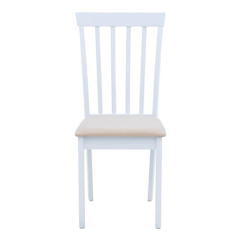 Καρέκλα Houston pakoworld rubberwood σε λευκή απόχρωση 40x49x94εκ