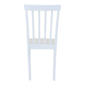 Καρέκλα Houston pakoworld rubberwood σε λευκή απόχρωση 40x49x94εκ