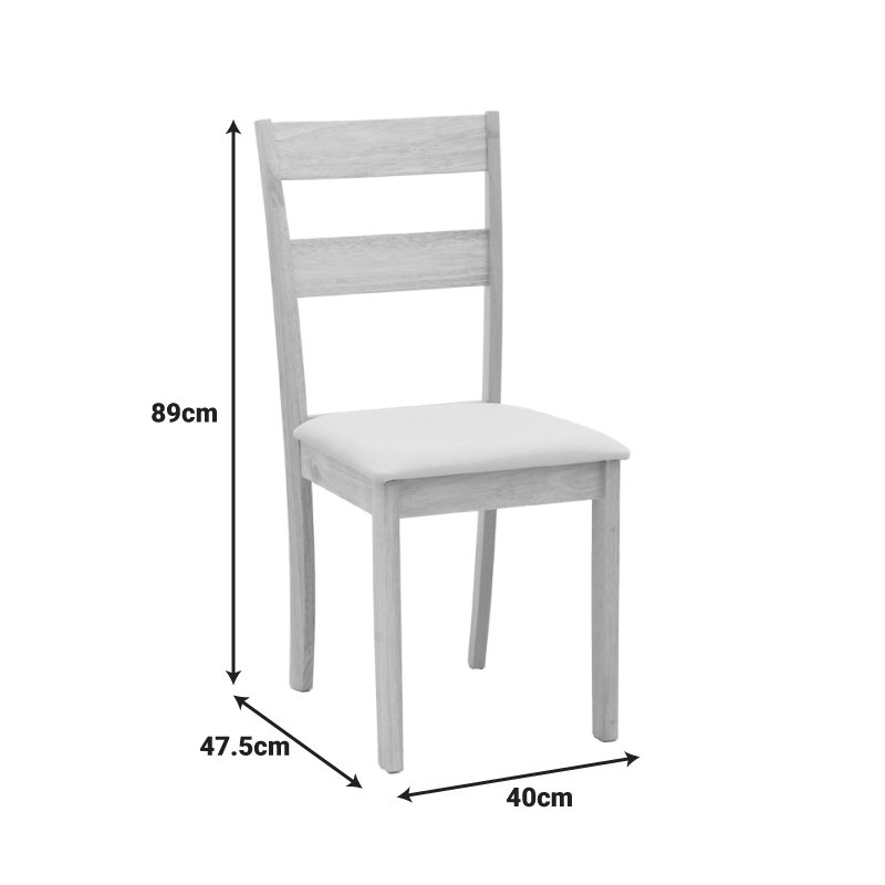 Καρέκλα Dallan pakoworld rubberwood λευκό 40x47.5x89εκ