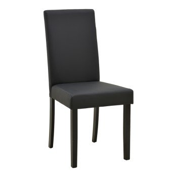 Καρέκλα Zeben pakoworld μαύρο PU με πόδι μαύρο rubberwood 43,5x55,5x93,5εκ