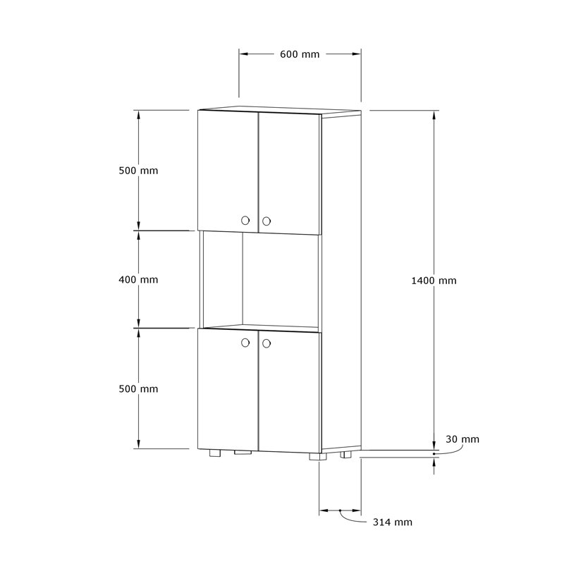 Στήλη Guzel pakoworld σε sonoma απόχρωση 60x31.4x140εκ